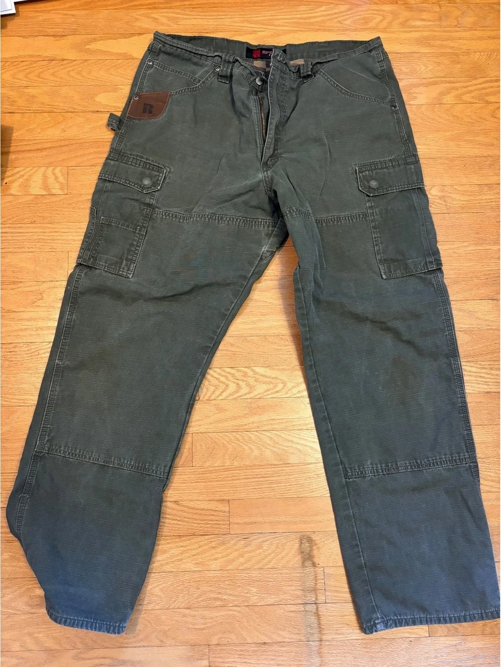 Ripstop Green Cargo Pants with Flannel Lining Size 32